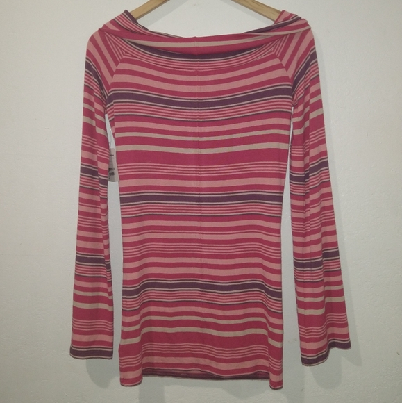 NWT FREE PEOPLE Portland Striped Retro Pink Tunic Top - Picture 7 of 10